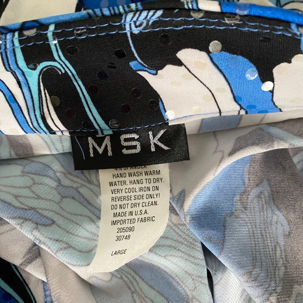 MSK Full Zip Lightweight Jacket Blue White Black with Sequins Large NEW NWT - Picture 9 of 15